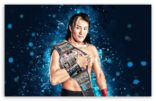 Yoshi Tatsu Japanese Wrestler WWE Blue Neon Lights UltraHD Wallpaper for Widescreen 16:10 ;
