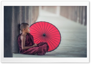 Young Buddhist Monk Meditating Ultra HD Wallpaper for 4K UHD Widescreen desktop, tablet & smartphone