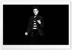 Young Elvis Presley Portrait   Black Background 4K UHD Wallpaper for Widescreen and UltraWide Desktop, UltraHD TV, Smartphone, Tablet