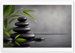 Zen Stone Stack in Tranquil Waters 4K UHD Wallpaper for Widescreen and UltraWide Desktop, UltraHD TV, Smartphone, Tablet
