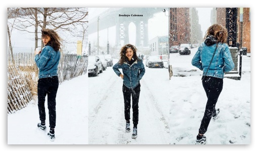 Zendaya Coleman Photoshoot In Manhattan Bridge UltraHD Wallpaper for HD 16:9 ;