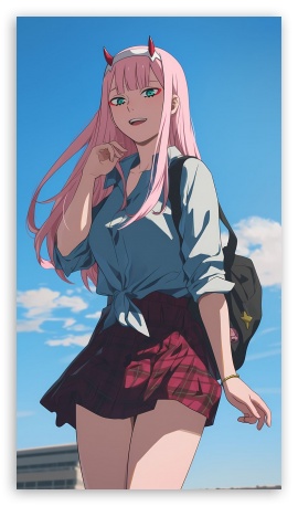 Zero two UltraHD Wallpaper for Mobile 9:16 ;