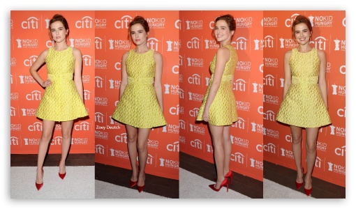 Zoey Deutch Benefit Dinner UltraHD Wallpaper for HD 16:9 ;