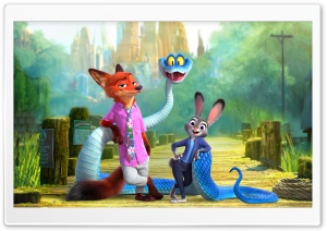 Zootopia 2, Gary the Snake, Nick Wilde and Judy Hopps 4K UHD Wallpaper for Widescreen and UltraWide Desktop, UltraHD TV, Smartphone, Tablet