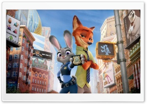 Zootopia 2 Police Bunny and Fox 4K UHD Wallpaper for Widescreen and UltraWide Desktop, UltraHD TV, Smartphone, Tablet